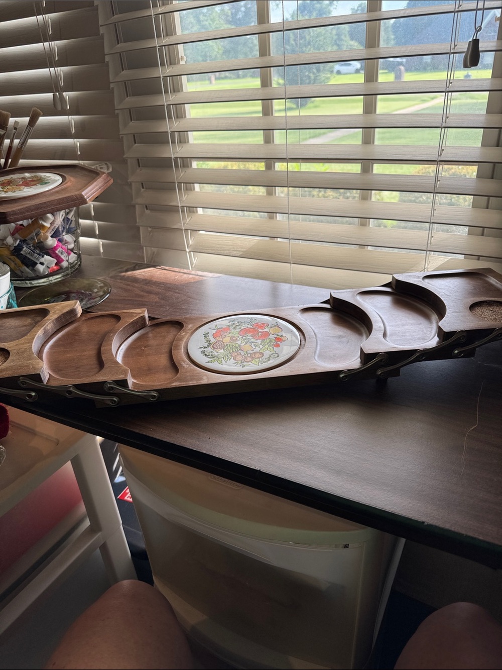 Enesco Vintage Sectional Wooden Tray - Picture 3 of 6